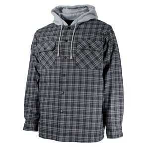 Grey Shirt jacket lined hood